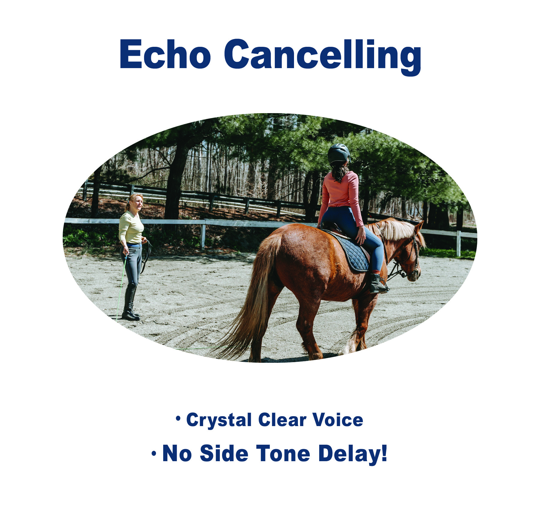 Echo Cancelling, crystal clear voice, no side tone delay.