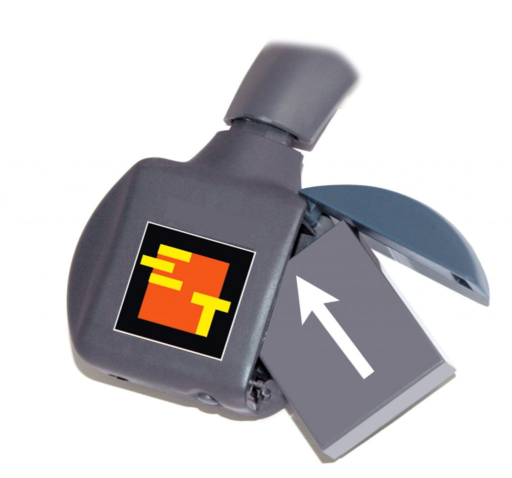 UltraLITE Headset Battery partially inserted.