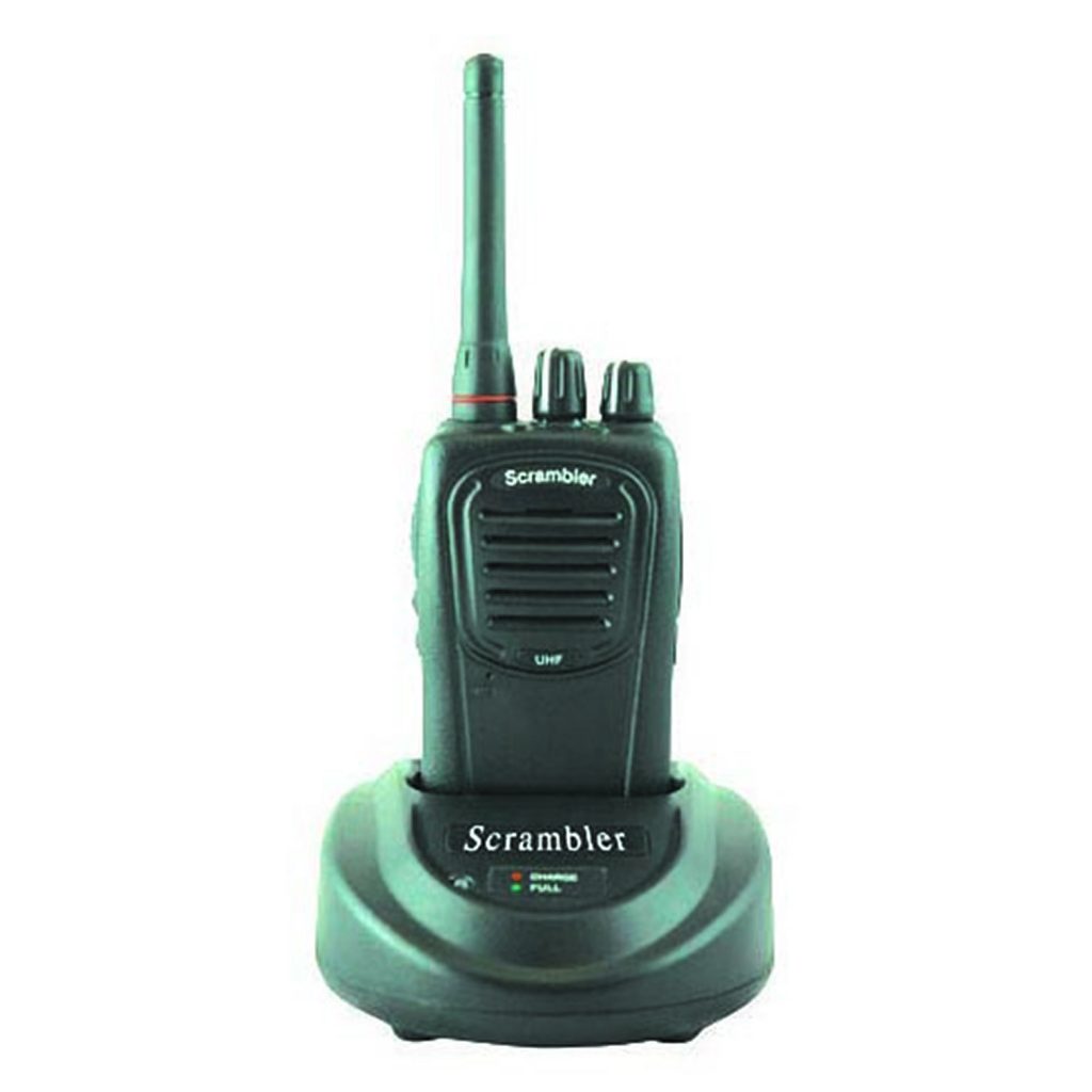 Plant Tour Scrambler radio in charger.