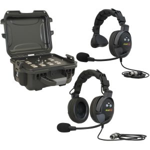 Eartec TCS Wired Intercom with two Proline single headsets.