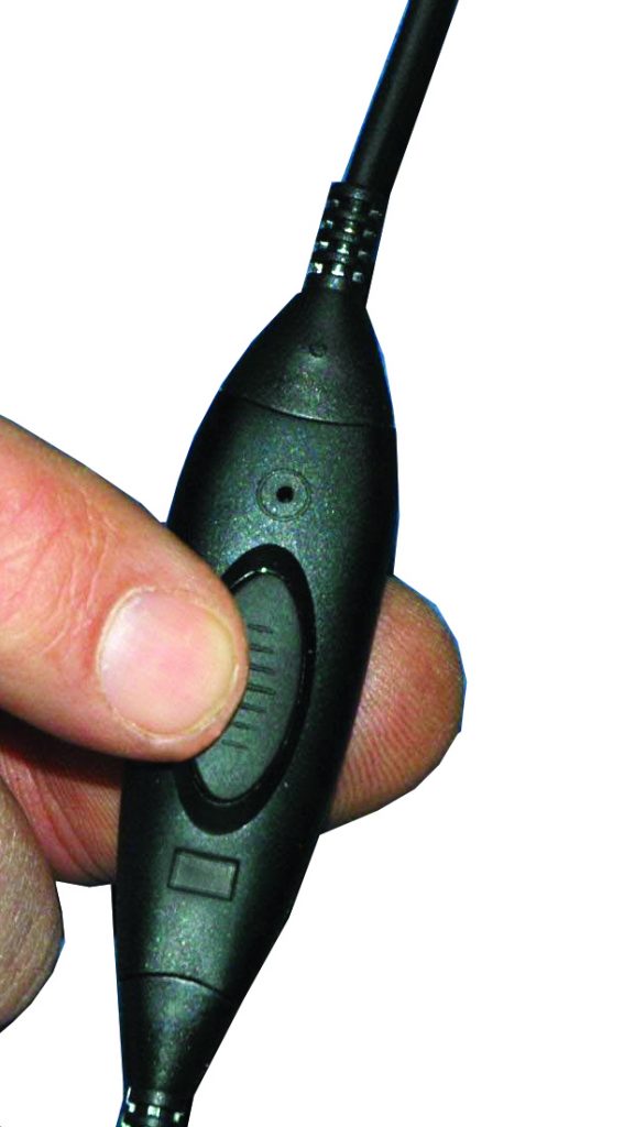 Inline push to talk button.