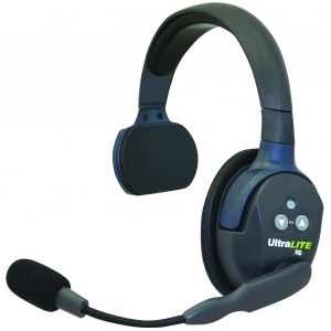 UltraLITE single ear grey with navy blue headset.