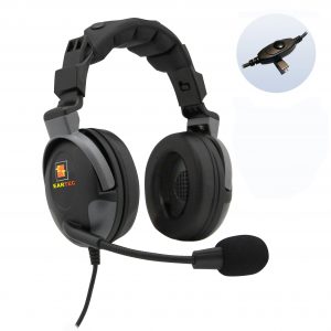 Proline double ear headset with inline push to talk.
