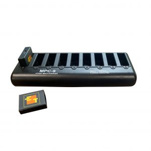 MPC- 9 Battery Charger with battery inserted.
