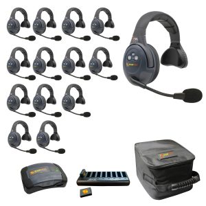 Evade Single Headsets with Batteries, Charger, Case, Conference Module.